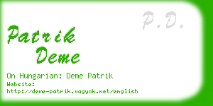 patrik deme business card